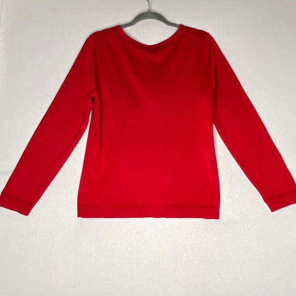 Coldwater Creek Cardigan Sweater Womens Medium Cherry Red Silk Blend - Picture 6 of 11